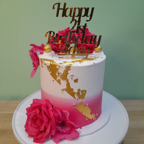 40th Birthday Tall Floral Cake