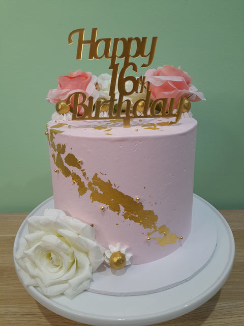 16th Birthday Cake Tall Floral