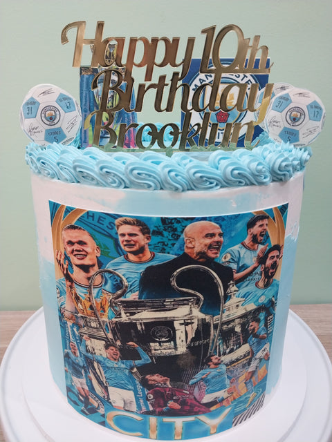 Tall Manchester City FC Cake