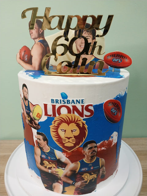Tall Brisbane Lions AFL Cake