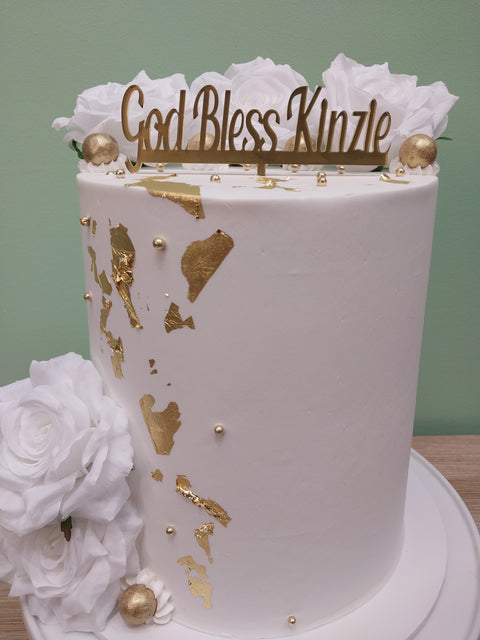Christening Tall Floral Cake