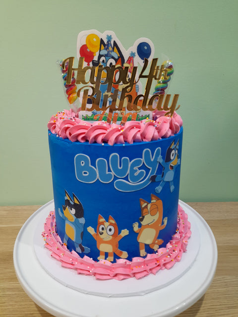 Tall Bluey Cake Pink