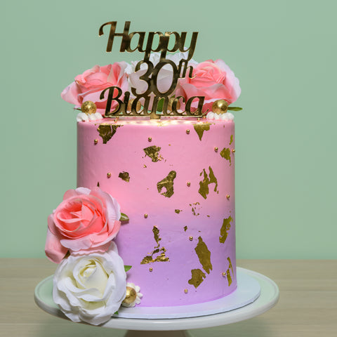 40th Birthday Tall Floral Cake