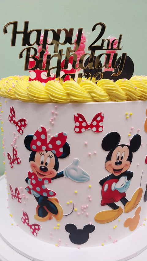 Tall Mickey & Minnie Mouse Cake