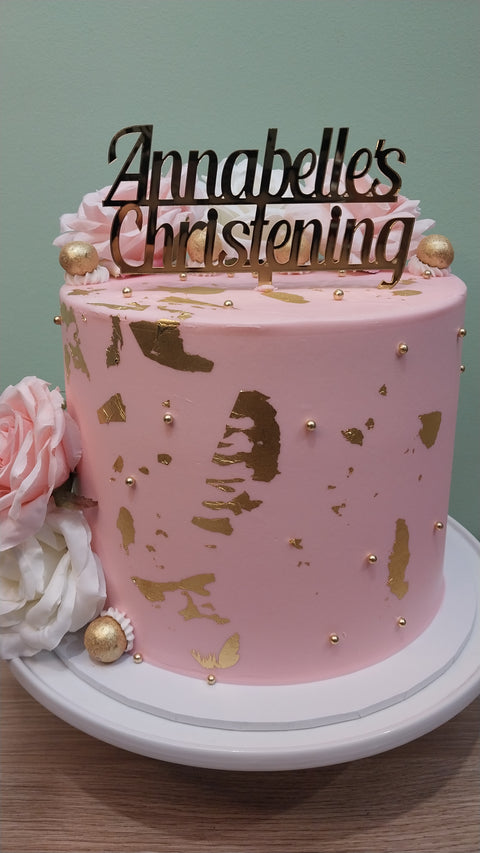 Christening Tall Floral Cake