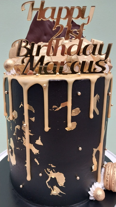 21st Birthday Cake Tall Drip With Chocolates