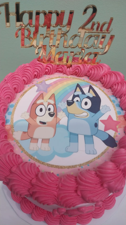 Bluey Cake Pink