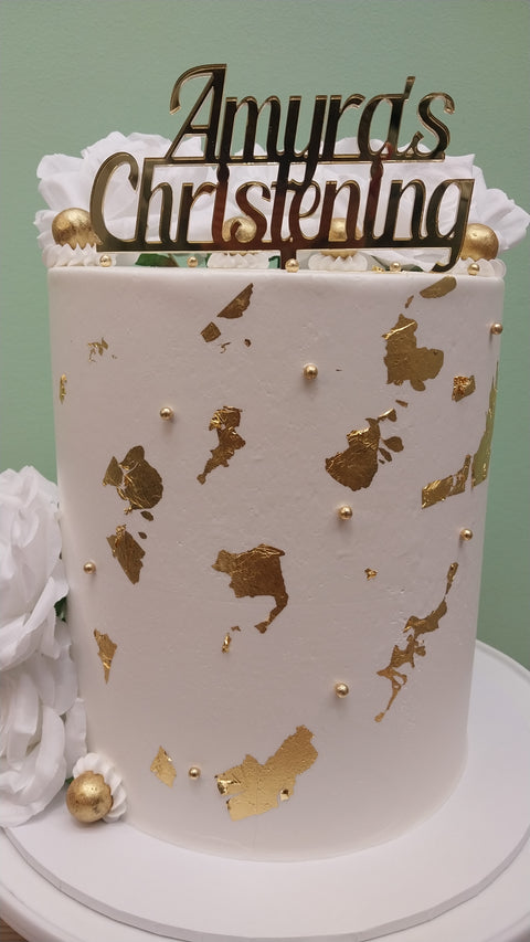 Christening Tall Floral Cake