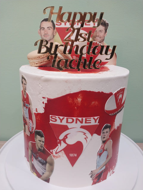 Tall Sydney Swans AFL Cake