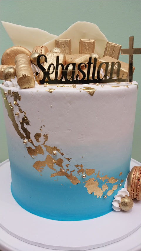 Baptism Tall Chocolates Cake