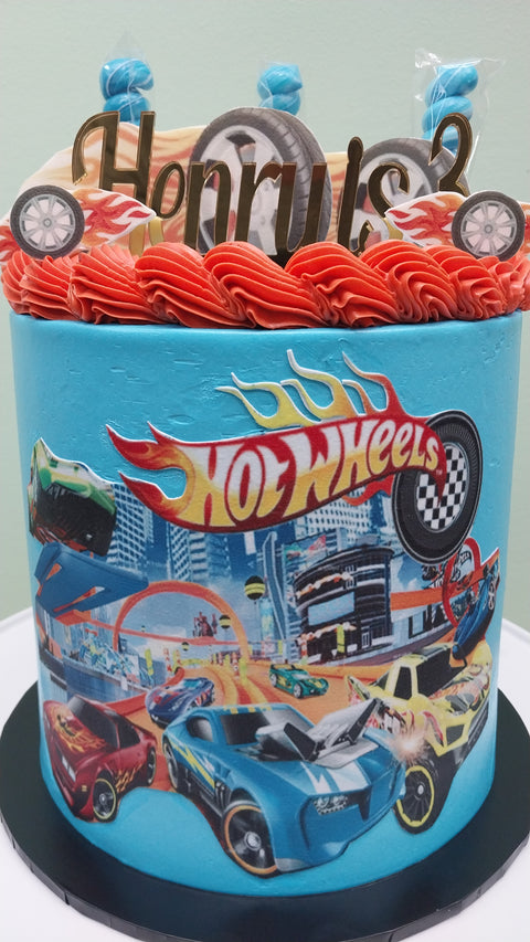 Tall Hot Wheels Cake