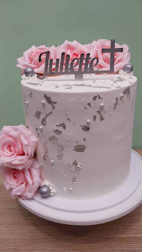 Confirmation Tall Floral Cake