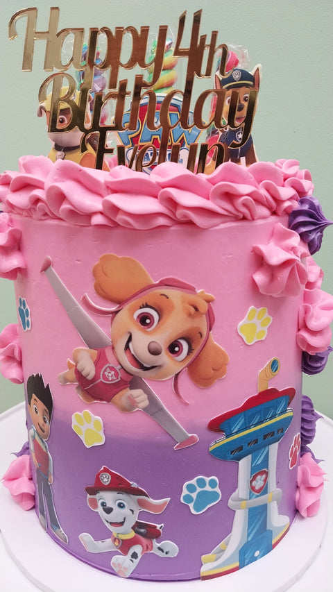 Tall Paw Patrol Cake Pink