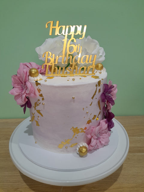 16th Birthday Cake Tall Floral