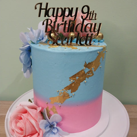 Baptism Tall Floral Cake