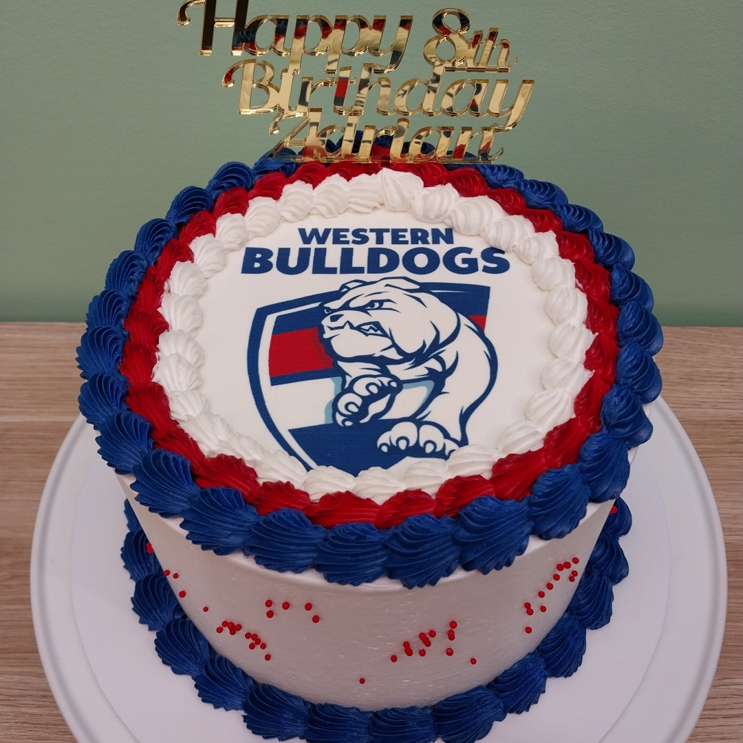 Western Bulldogs AFL Footy Cake Melbourne – Stylish Cakes Co.