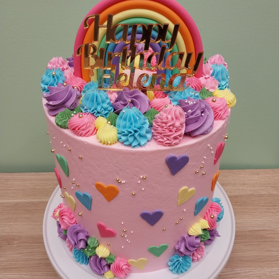 Tall Rainbow Fun Cake Melbourne Free Delivery – Stylish Cakes Co.