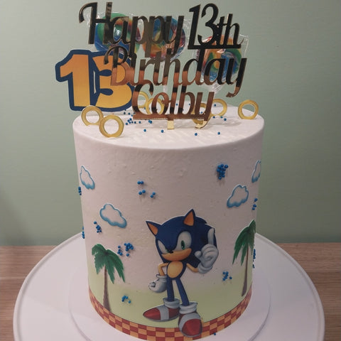 Tall Super Sonic The Hedgehog Cake