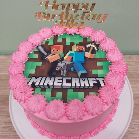 Minecraft Cake Pink