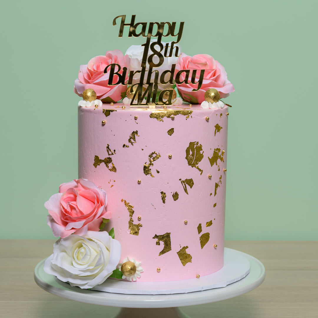 18th Birthday Cake Tall Floral Melbourne Free Delivery – Stylish Cakes Co.