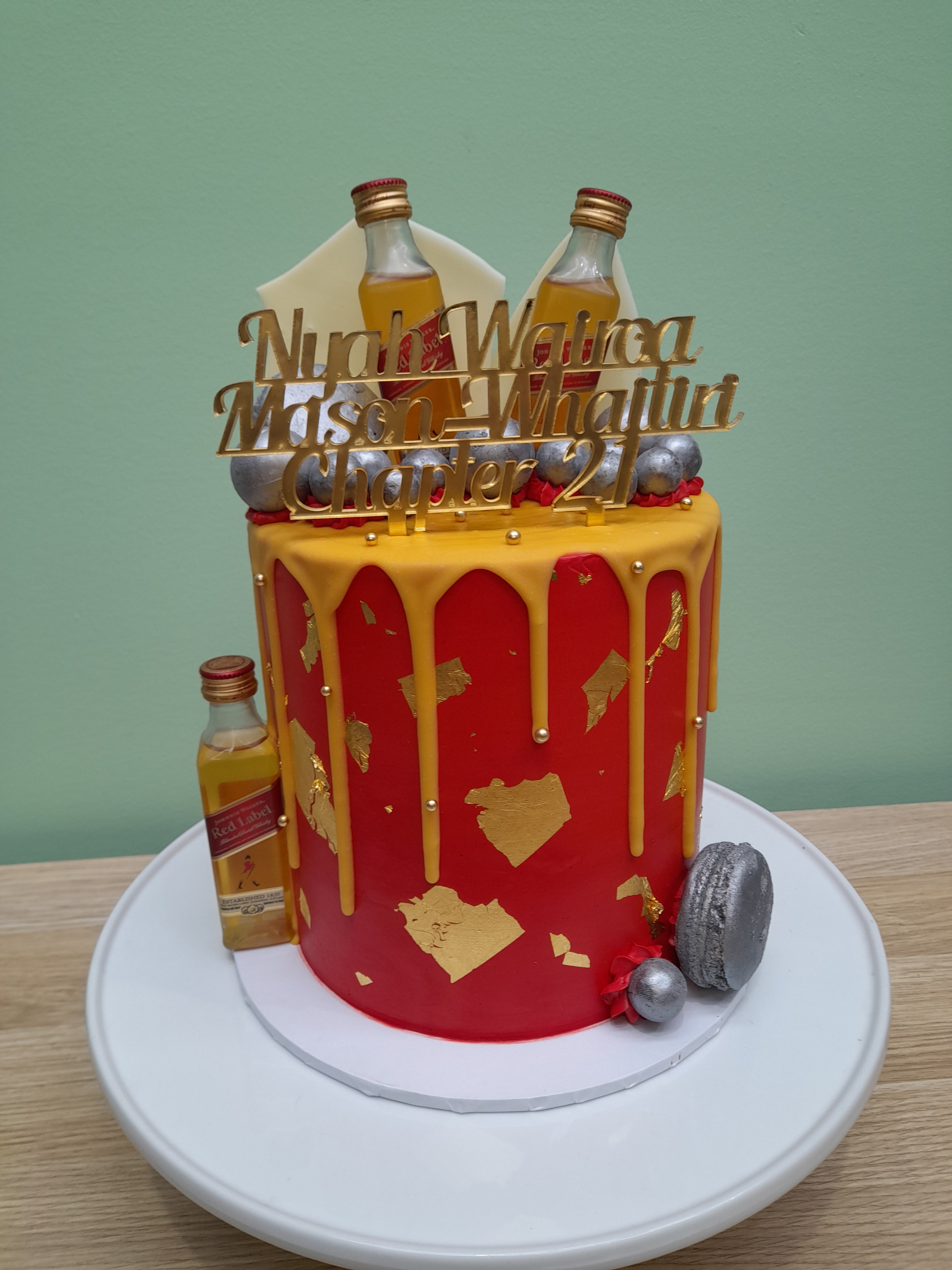 Alcohol Theme Cake | bakehoney.com