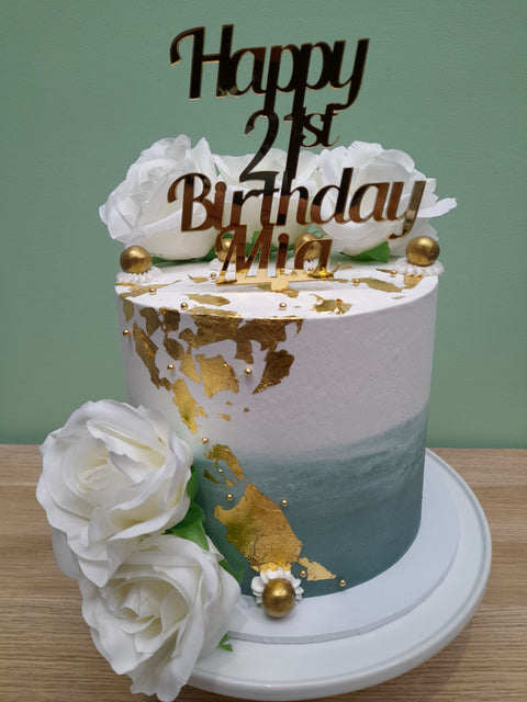 21st Birthday Cake Tall Floral Melbourne Free Delivery – Stylish