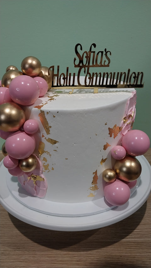 Tall Christening Balloon Cake