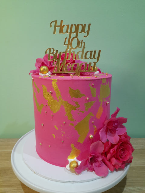 40th Birthday Tall Floral Cake