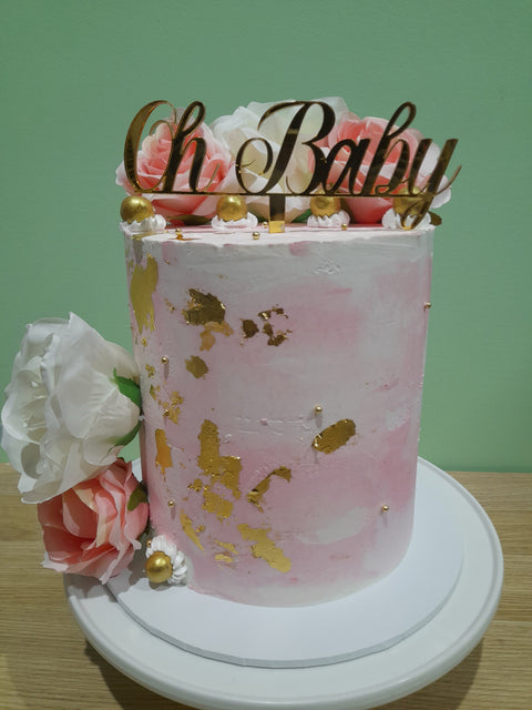 Baby Shower Cake Tall Floral