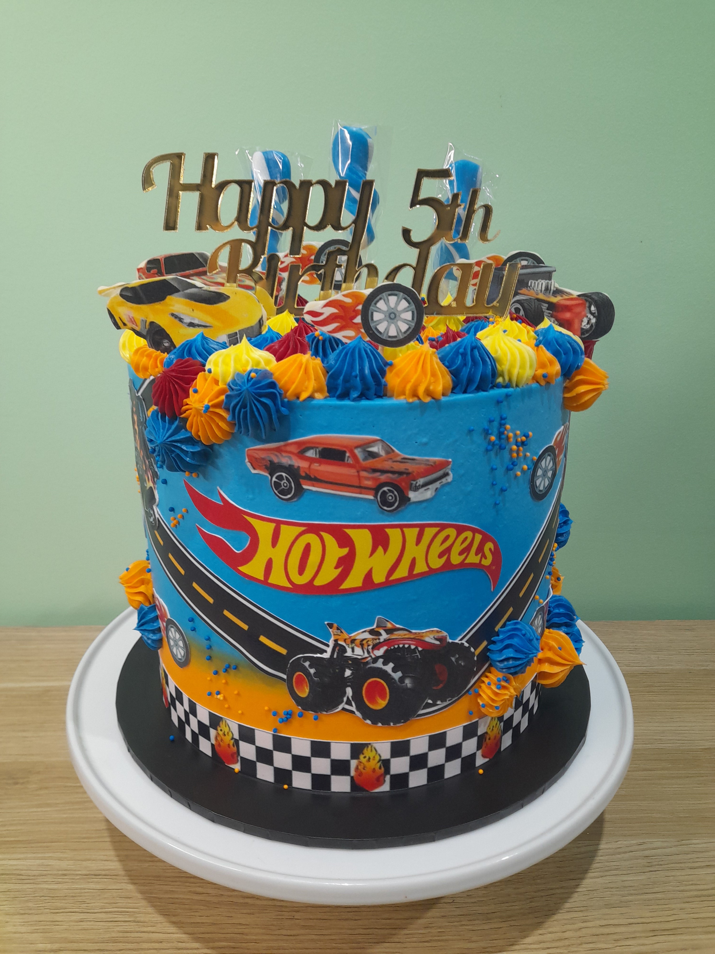 Hot Wheels PERSONALISED Cake Topper. Lolly Loot Bag Party Supplies Deco  Banner | eBay