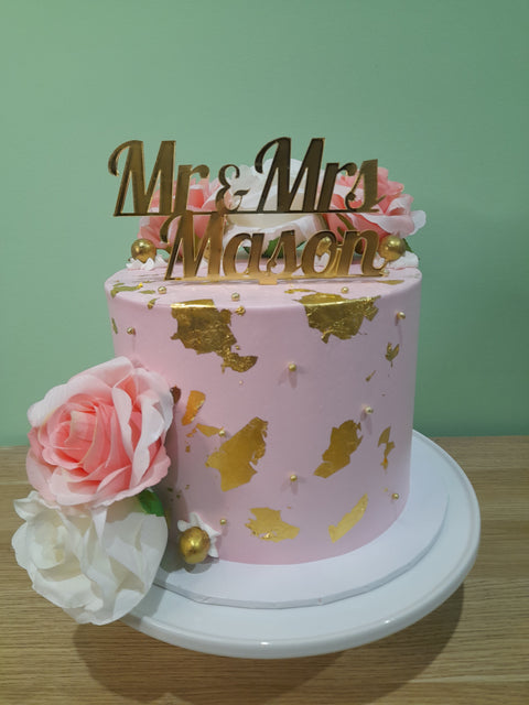 Engagement Tall Floral Cake