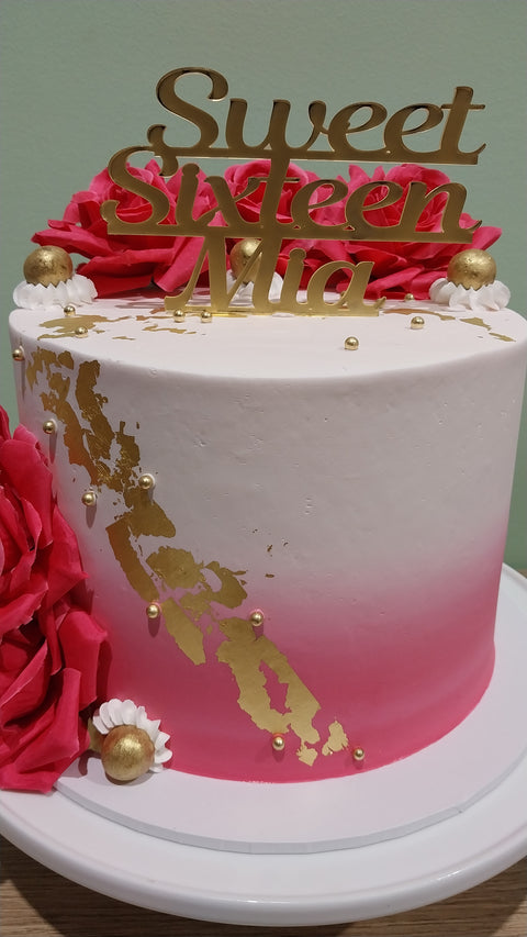 16th Birthday Cake Tall Floral