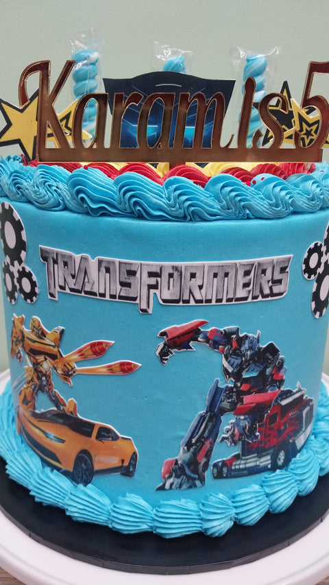 Tall Transformers Cake