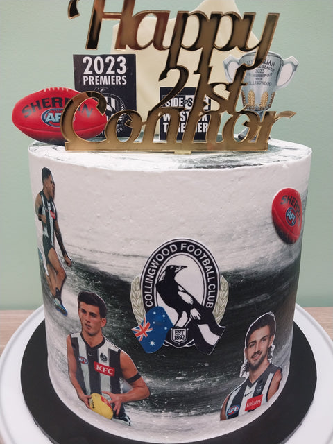 Tall Collingwood Magpies AFL Cake