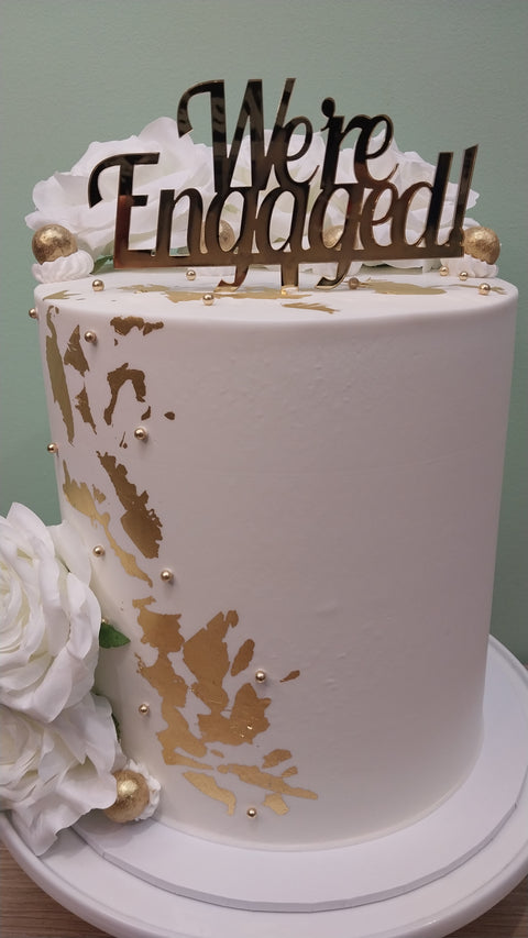 Engagement Tall Floral Cake