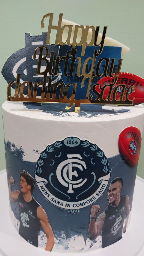 Tall Carlton AFL Cake