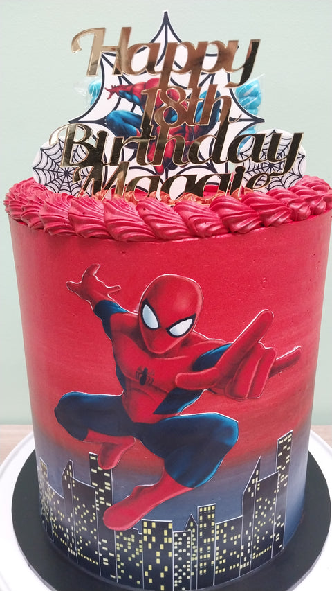 Tall Spiderman Cake