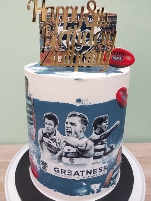 Tall Geelong AFL Cake