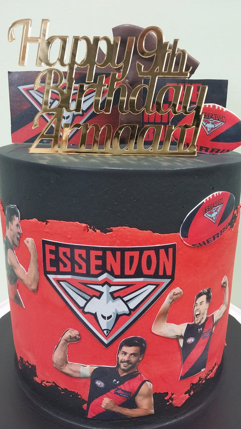 Tall Essendon Bombers AFL Cake