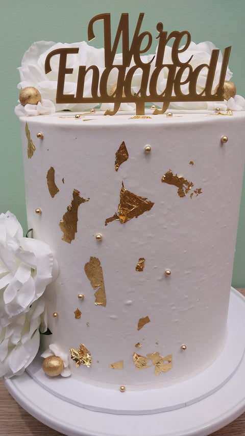 Engagement Tall Floral Cake