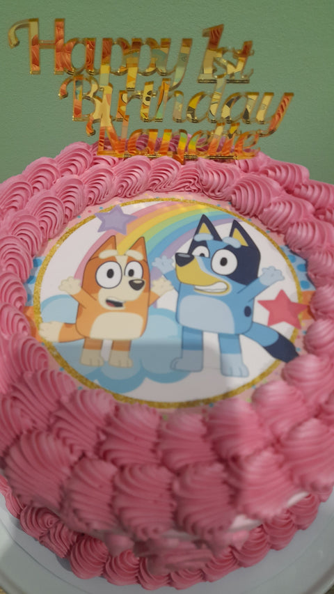 Bluey Cake Pink