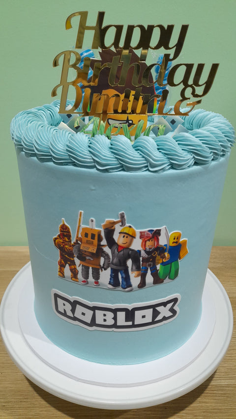 Tall Roblox Cake - Blue