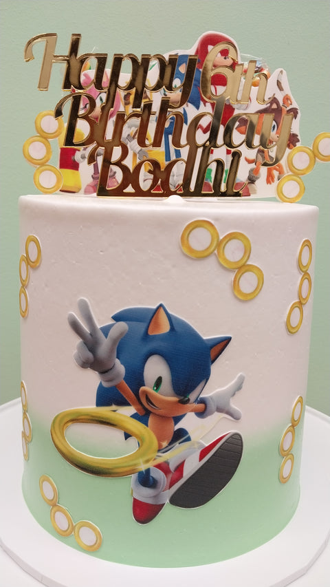 Tall Super Sonic The Hedgehog Cake