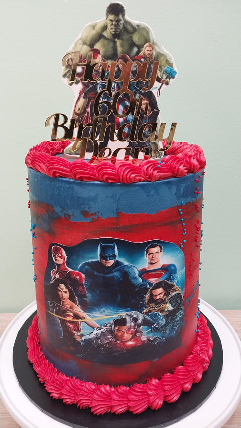 Tall Marvel DC Superheroes Cake