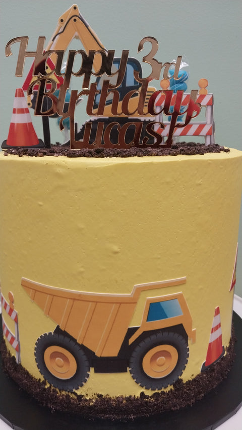 Tall Construction Cake